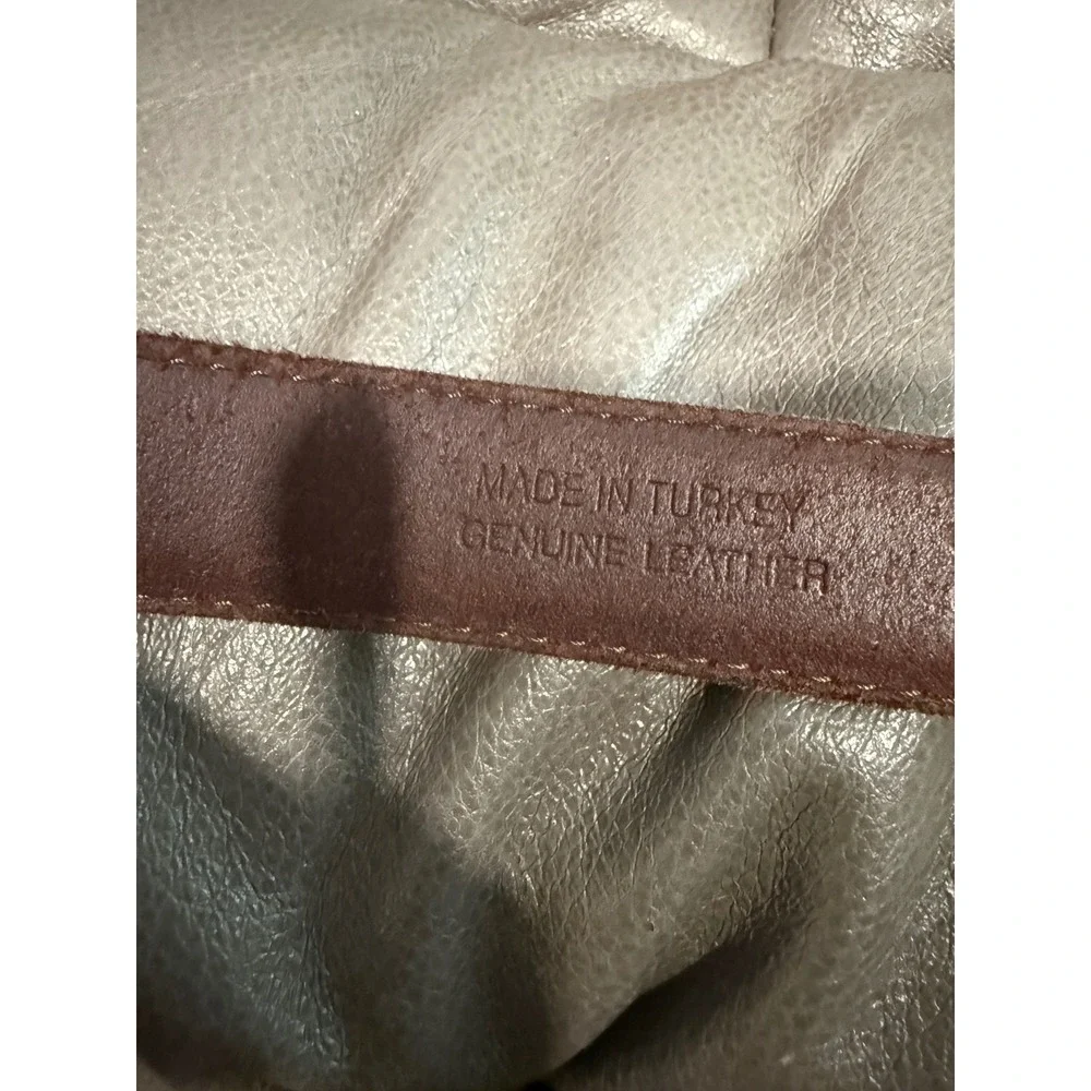 Cognac Brown Genuine Leather Belt‎ Made in Turkey Brass Buckle Size 38